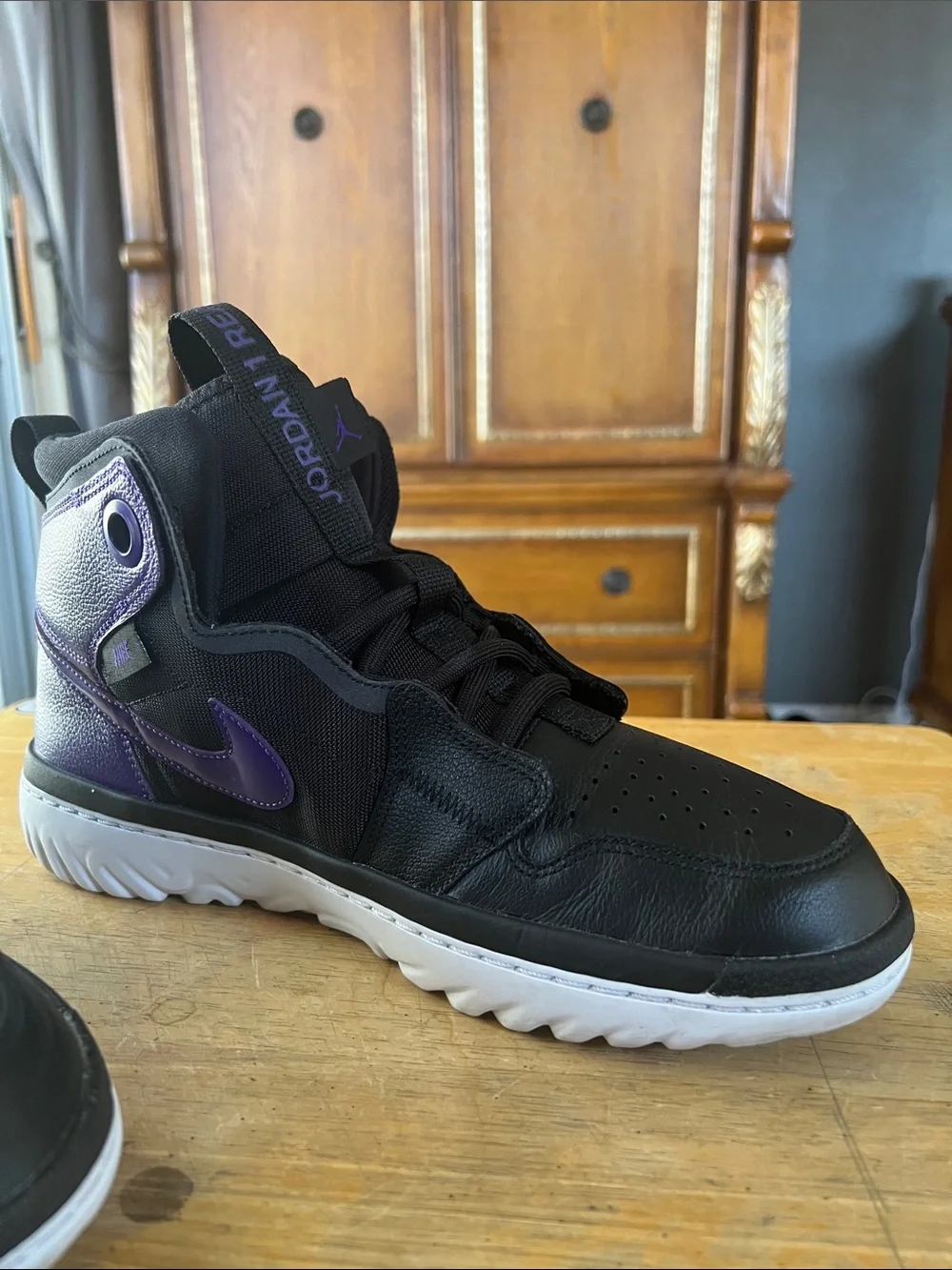 Jordan Men’s High-Top Sneakers - Black & Purple Accents